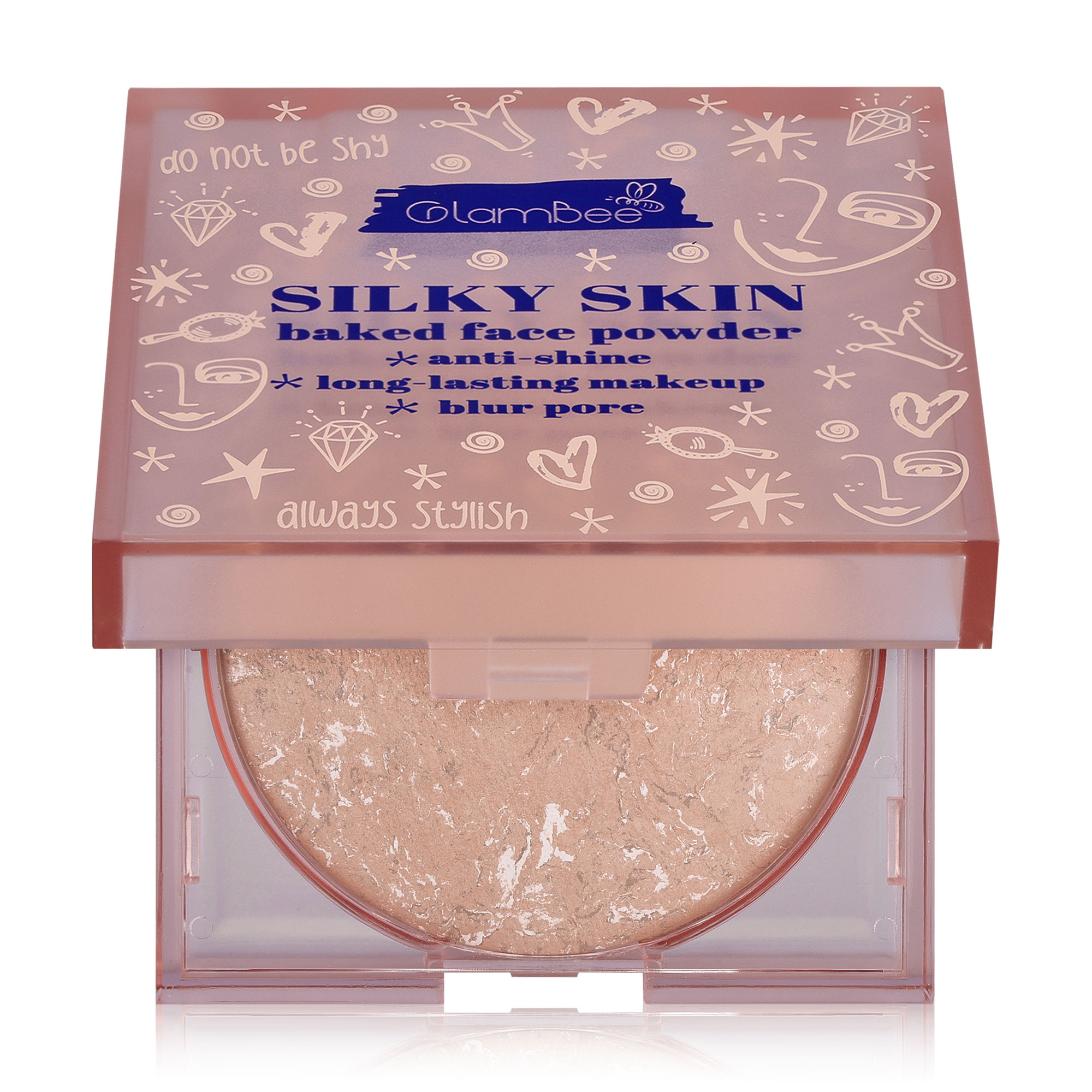 Запечена пудра для обличчя GlamBee Silky Skin Baked Face Powder 01, 13 г