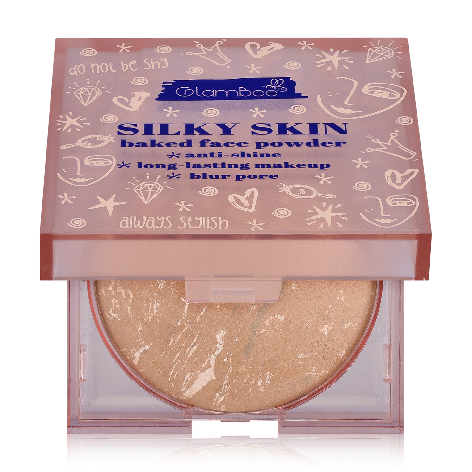Запечена пудра для обличчя GlamBee Silky Skin Baked Face Powder 02, 13 г
